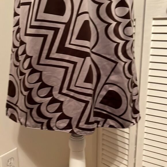 𝅺MOSSIMO Brown and Grey V-Neck Mini Dress with Attached Belt.  Size Small - Picture 3 of 6